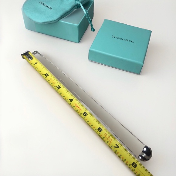 TIFFANY & Co Elsa PERETTI Sterling Silver Medium Bean Necklace FULL INCLUSION - Picture 8 of 11